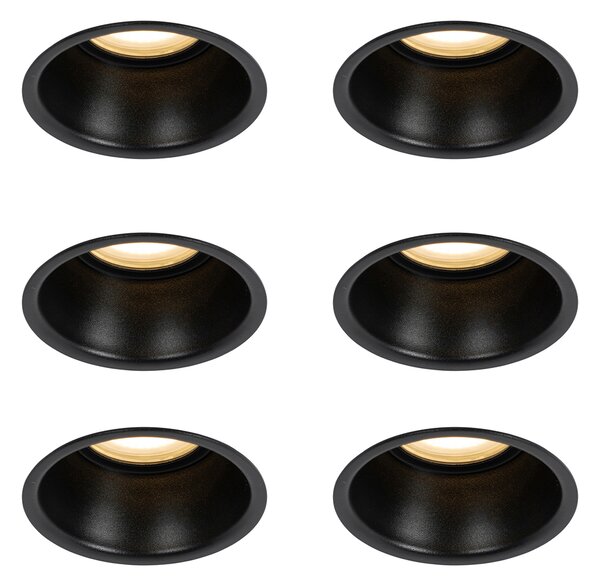 Set di 6 faretti incasso neri GU10 50mm IP44 - Dept