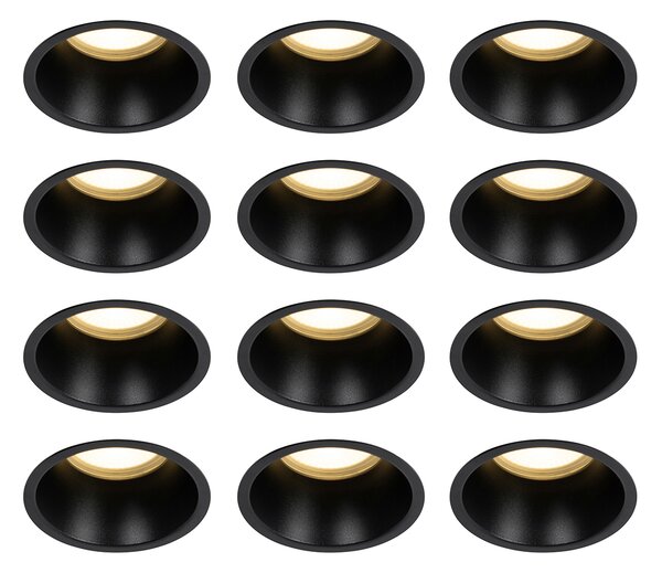 Set di 12 faretti incasso neri GU10 70mm IP44 - Dept