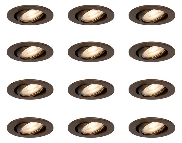 Set di 12 faretti da incasso moderni bronzo scuro orientabili - Cisco
