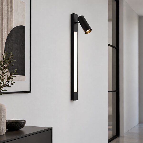 Faretto da parete intelligente nero orientabile incl. GU10 Wi-Fi - Jackle
