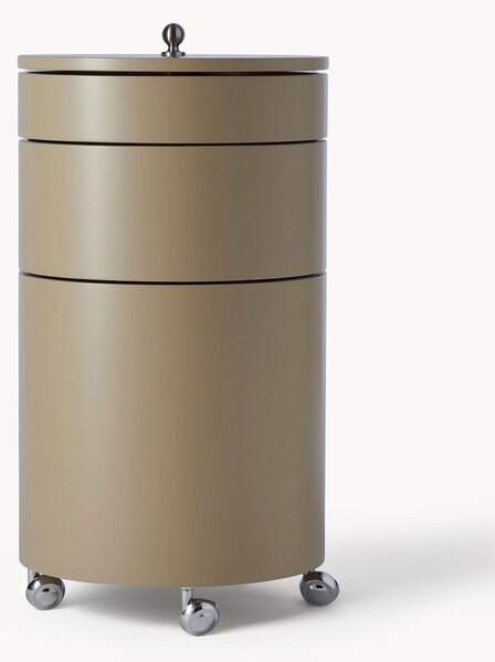 Contenitore a rotelle tondo Barboy, design Verner Panton