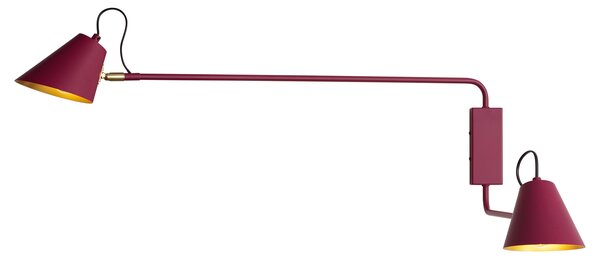 Lampada da Parete Moderna Viola con Interno Dorato Orientabile 2 Luci - Lune