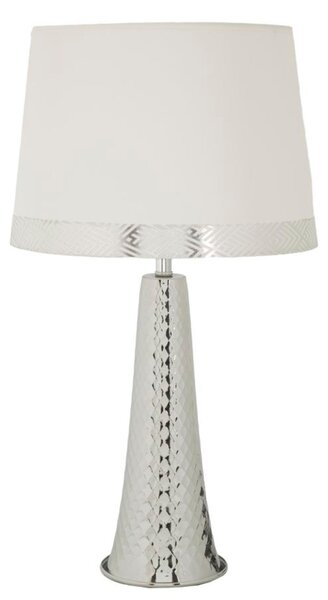 Mauro Ferretti Lampada da tavolo Tower Argento e bianco Ø 30x54 cm E27