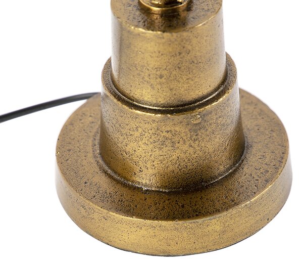 Lampada da tavolo Art Déco in bronzo con paralume in velluto rosso 35 cm - Pisos