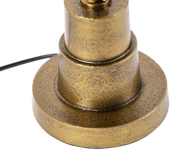 Lampada da tavolo bronzo con paralume in velluto color talpa 35 cm - Pisos