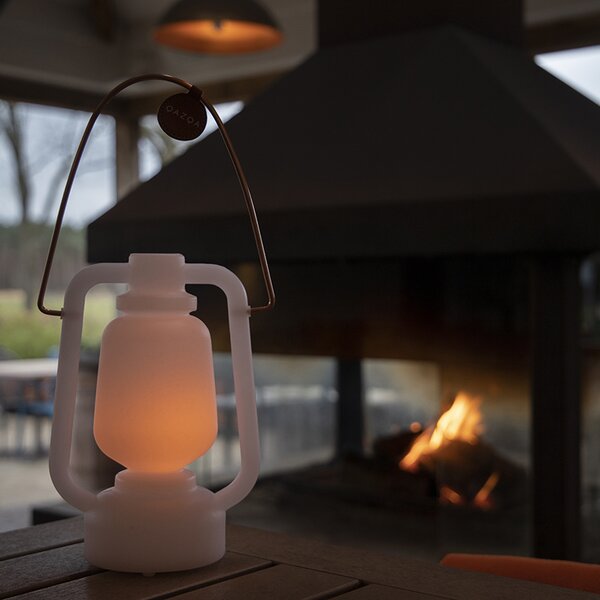Lampada da tavolo bianca effetto fiamma 22 cm - STORM Mini