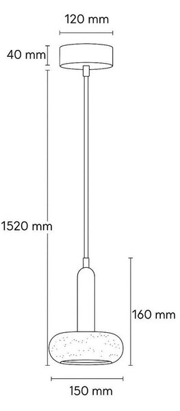 Lampadario LED marrone/beige con paralume in pietra ø 15 cm Karo – Opviq lights