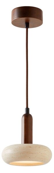 Lampadario LED marrone/beige con paralume in pietra ø 15 cm Karo – Opviq lights