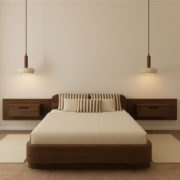Lampadario LED marrone/beige con paralume in pietra ø 15 cm Karo – Opviq lights