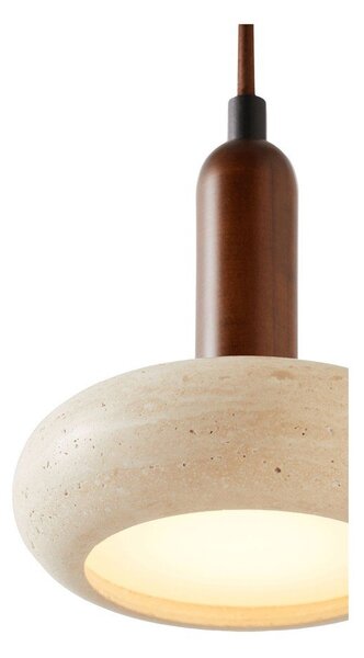 Lampadario LED marrone/beige con paralume in pietra ø 15 cm Karo – Opviq lights