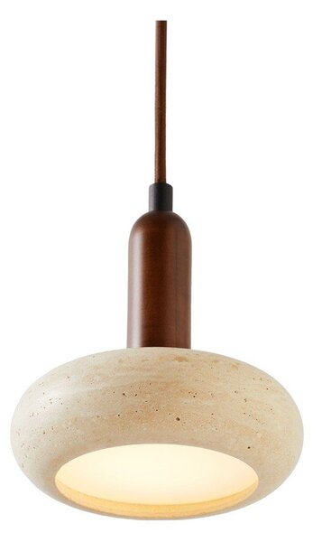 Lampadario LED marrone/beige con paralume in pietra ø 15 cm Karo – Opviq lights