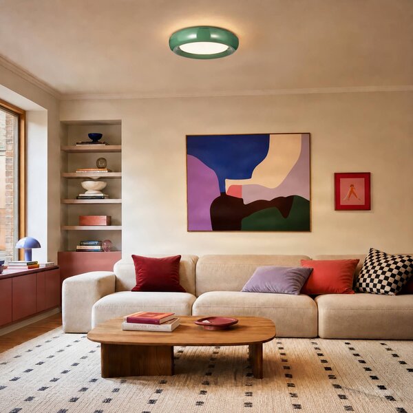 Plafoniera soffitto Lennox Lindby, dimmerabile, Verde, Soggiorno / Sala da pranzo, Metallo, Moderno, Plafoniera