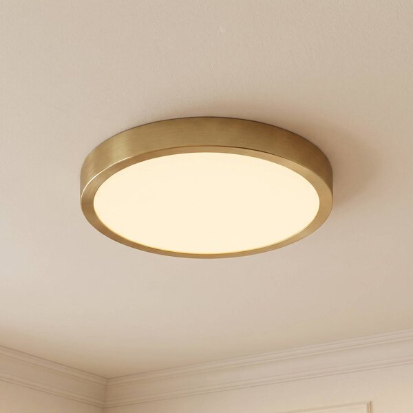 Plafoniera soffitto Sorela Lindby, dimmerabile, Ottone / Oro, Soggiorno / Sala da pranzo, Metallo, Moderno, Plafoniera