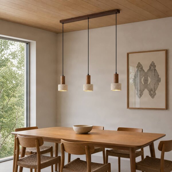 Lampada a sospensione Carlotta Lucande, dimmerabile, Crema / Ambra, Soggiorno / Sala da pranzo, calcestruzzo / cemento, Moderno, Lampada a sospensione