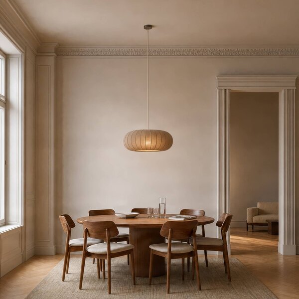 Lampada a sospensione Helin Lindby, dimmerabile, Marrone / Ruggine, Soggiorno / Sala da pranzo, Tessuto / Stoffa / Seta, Scandinavo, Lampada a sospensione