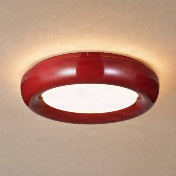 Plafoniera soffitto Lennox Lindby, dimmerabile, Rosso, Soggiorno / Sala da pranzo, Metallo, Moderno, Plafoniera