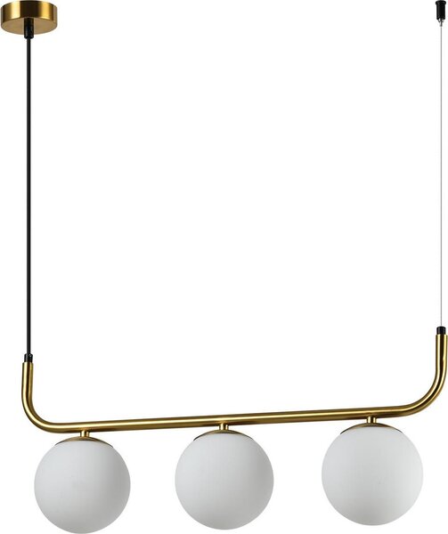 Lampada da tavolo dorata e nera con sfere di vetro bianche 3xE14 10W ALISA Light Prestige