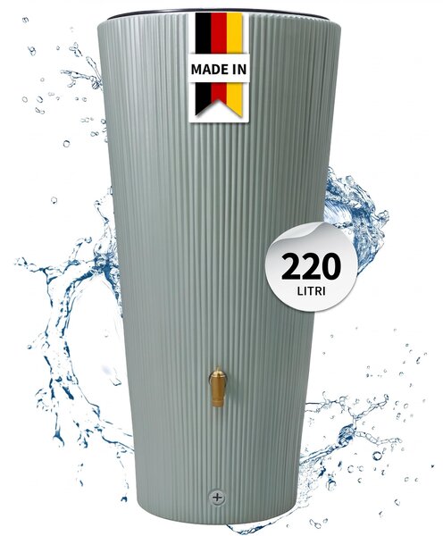 4rain VASO DECOR 2in1 serbatoio per pioggia piantumabile 220 L, agave incl. vaschetta portapiante