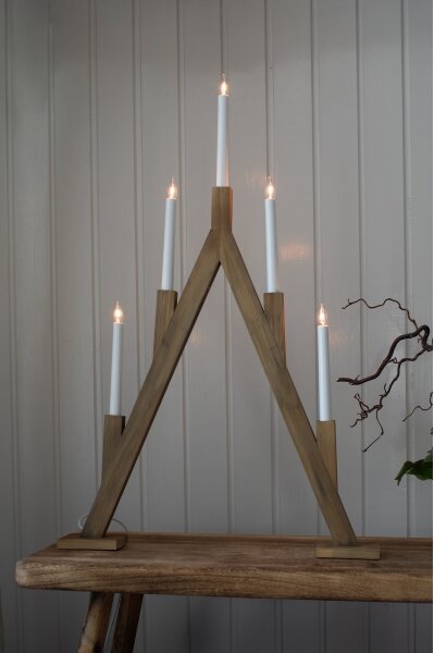 Markslöjd 706161 - Candelabro natalizio BJURFORS 5xE10/3W/230V marrone