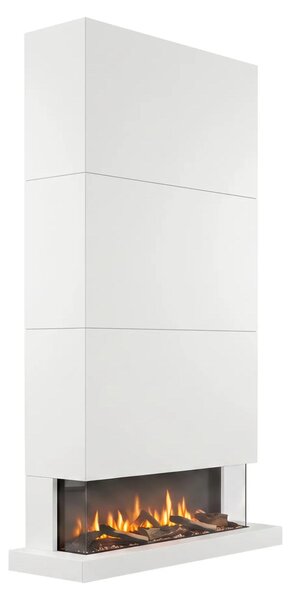 Caminetto elettrico da parete Xaralyn - Disegno 120XLW - legno bianco - 1400 Watt di riscaldamento - con telecomando - caminetto elettrico a 3 lati - caminetto decorativo