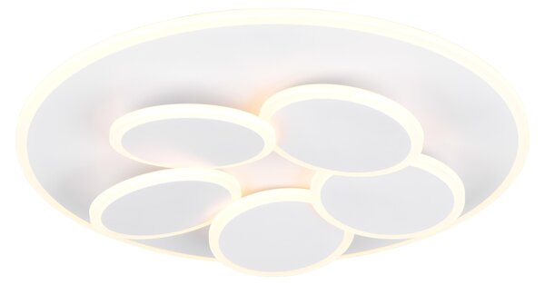 Trio Leuchten Plafoniera LED Mandela 35W, bianco caldo-bianco freddo, bianco
