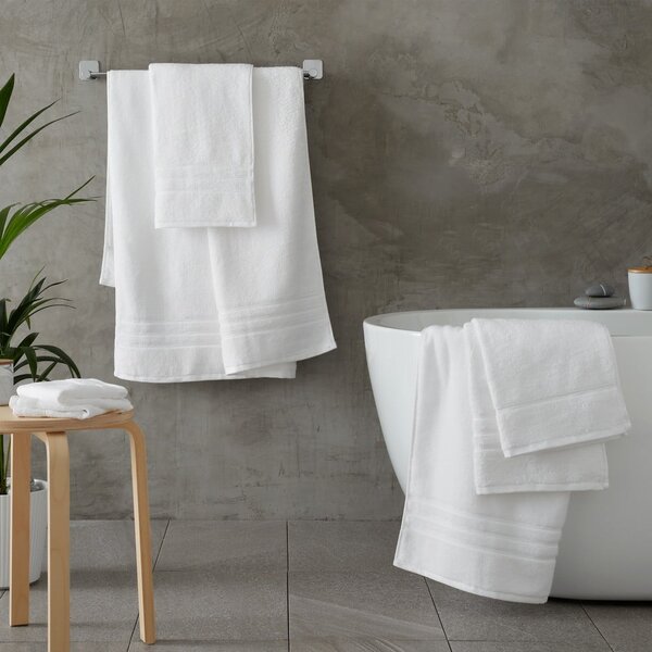 Set di asciugamani tipo terry bianchi in cotone 2 pz 30x30 cm Zero Twist – Catherine Lansfield