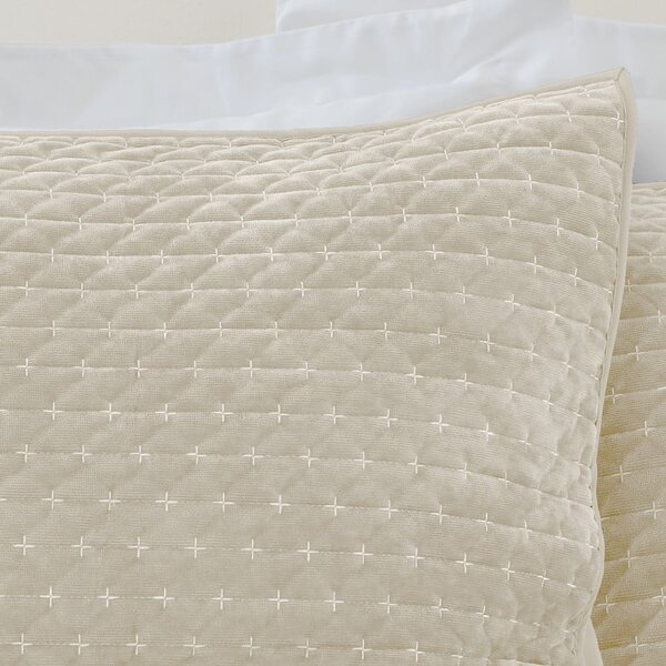 Federe decorative in set in velluto 2 pz 50x75 cm Attica Velvet Embroidered – Bianca