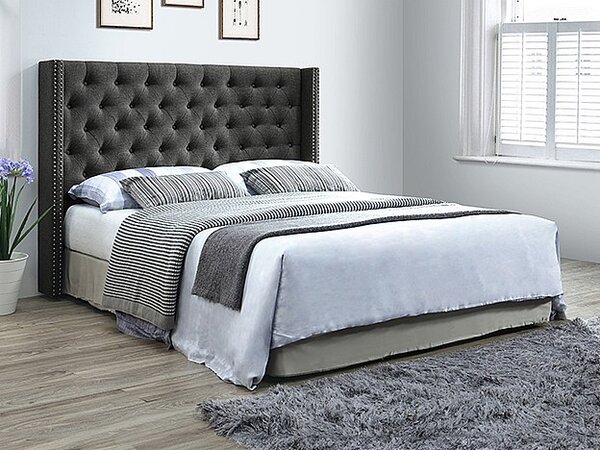 Testata letto trapuntata 190 cm Tessuto Grigio - MASSIMO