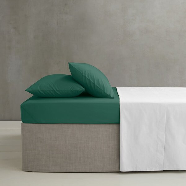 Lenzuolo con angoli verde scuro in percalle 90x190 cm Easy Iron Percale – Catherine Lansfield