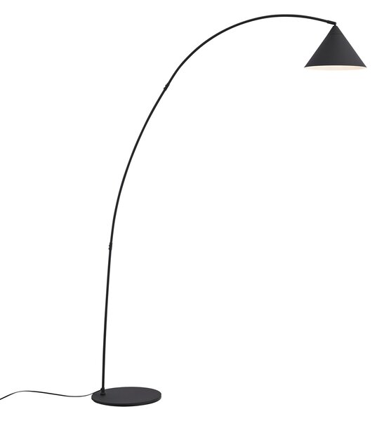 Lampada da terra retrò nera con interno bianco - Triangolo