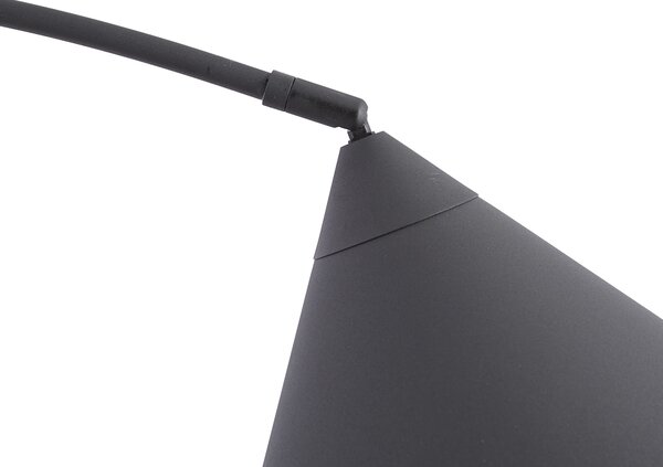 Lampada da terra retrò nera con interno bianco - Triangolo