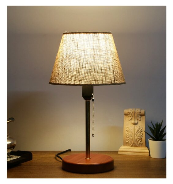 Lampada da tavolo beige con paralume in tessuto (altezza totale 14 cm) Mardin – Opviq lights