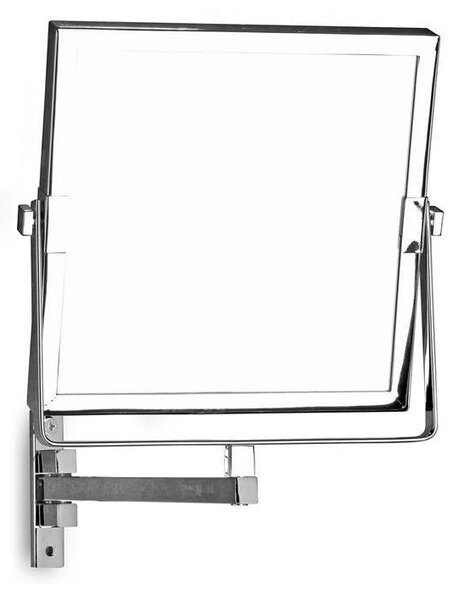 Specchio ingranditore orientabile 20x20cm per alberghi finitura cromata SP-3592 - KAMALU