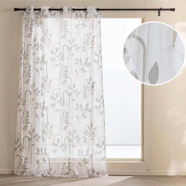 Tenda sottile grigia in voile 140x240 cm Roseris – douceur d'intérieur