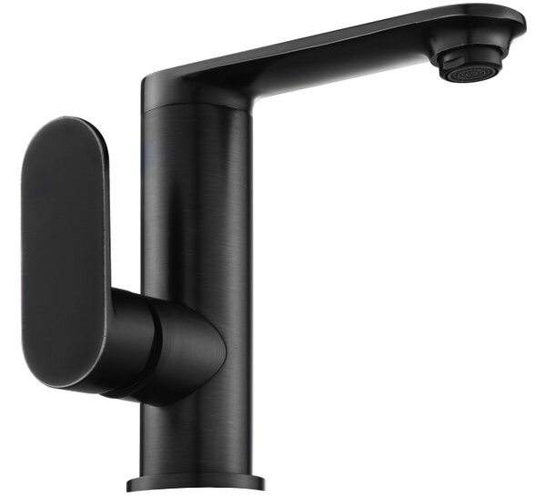 Mexen Milo rubinetto lavabo con leva laterale, nero - 71305-70