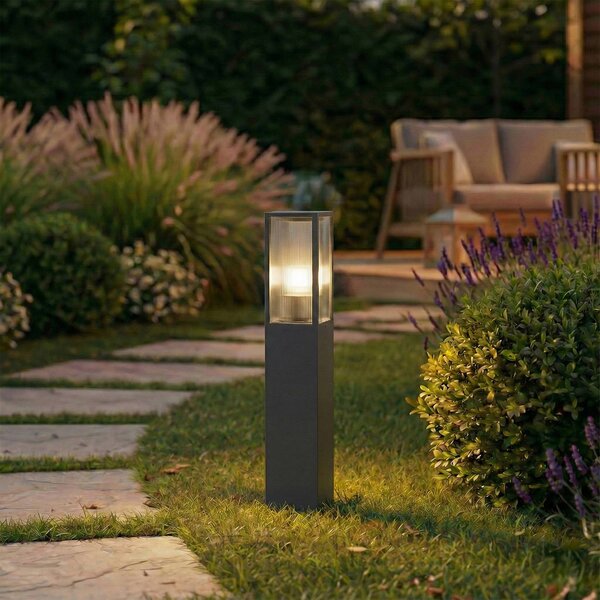 Lampioncino da giardino Peldar Lindby, dimmerabile, Nero, Alluminio, Moderno, Lampada da esterni