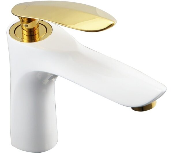 Mexen Lily rubinetto lavabo, bianco/oro - 73600-25