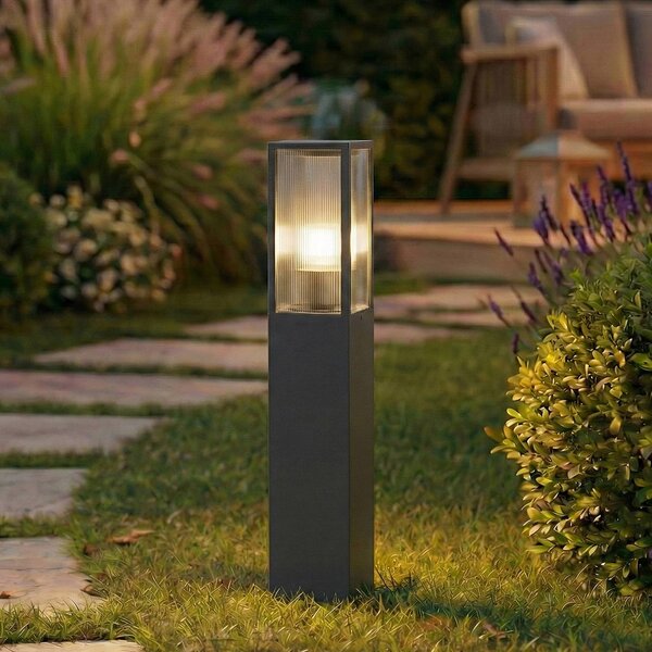 Lampioncino da giardino Peldar Lindby, dimmerabile, Nero, Alluminio, Moderno, Lampada da esterni