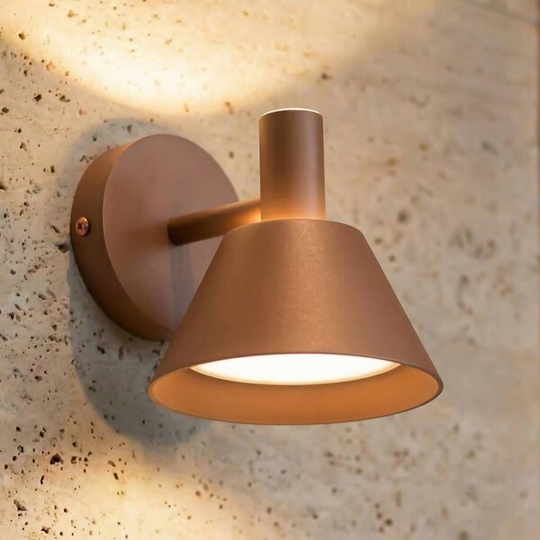 Applique da esterni a LED Tabena Lucande, Marrone / Ruggine, Alluminio, Moderno, Applique LED da esterni