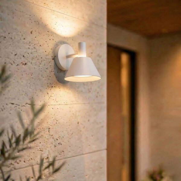 Applique da esterni a LED Tabena Lucande, Bianco / Opale, Alluminio, Moderno, Applique LED da esterni