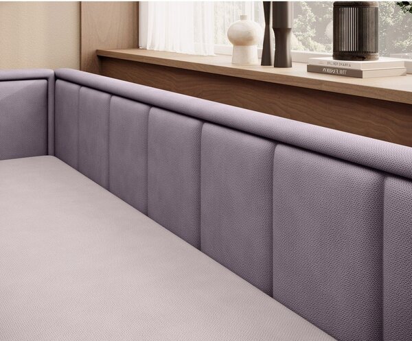 Divano rosa allungabile/con contenitore e rivestimento in ciniglia 214 cm Fulgeo – ELTAP
