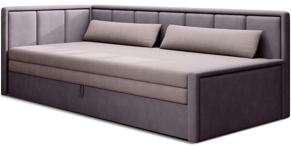 Divano rosa allungabile/con contenitore e rivestimento in ciniglia 214 cm Fulgeo – ELTAP