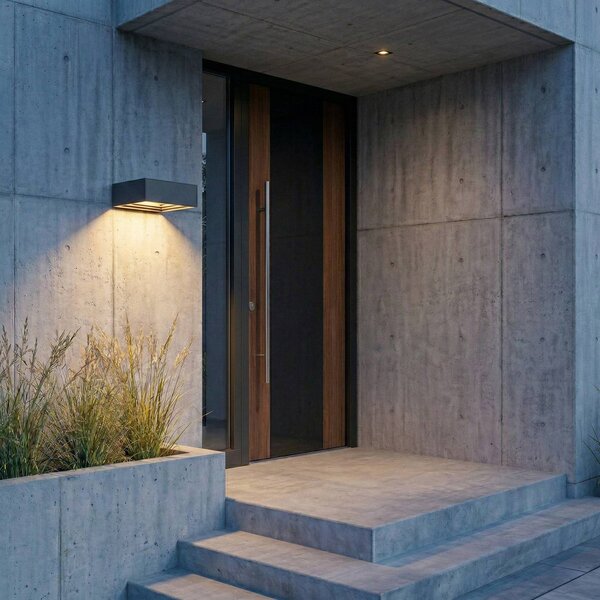Applique da esterni a LED Ashkan Lucande, Alluminio / Grigio / Zincato, Metallo, Moderno, Applique LED da esterni