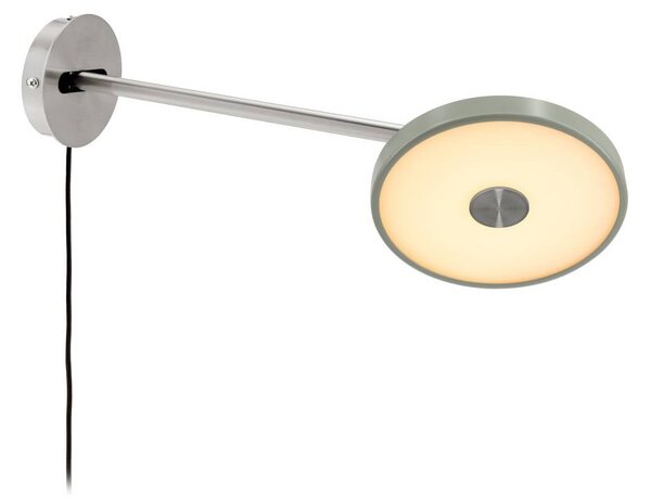 UMAGE Applique a LED Asteria Long, verde oliva, acciaio, con spina dimmerabile, Verde, Camera da letto, Metallo, Design, Applique