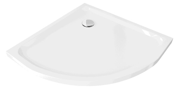 Mexen Flat piatto doccia semicircolare slim 70 x 70 cm, bianco, sifone cromato - 41107070