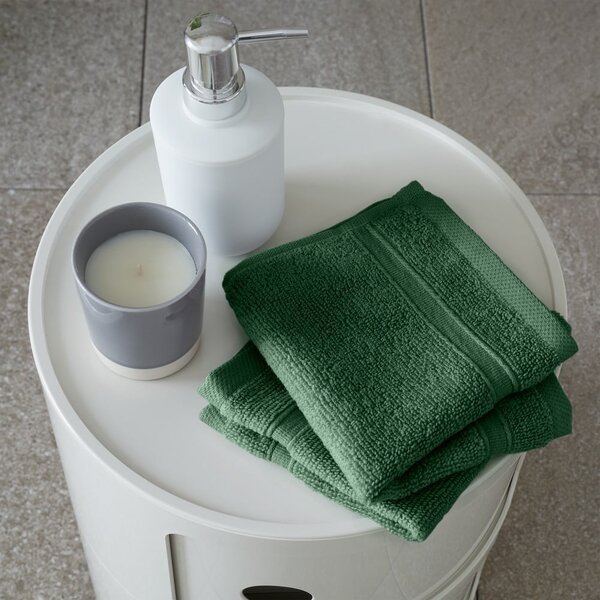 Set di asciugamani tipo terry verde scuro in cotone 2 pz 30x30 cm Zero Twist – Catherine Lansfield