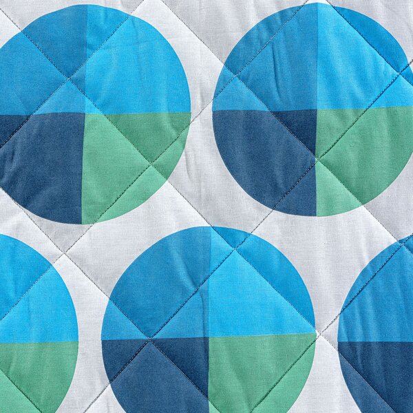 Copriletto Primaverile SINGOLO Bob BLU Cotone Caleffi