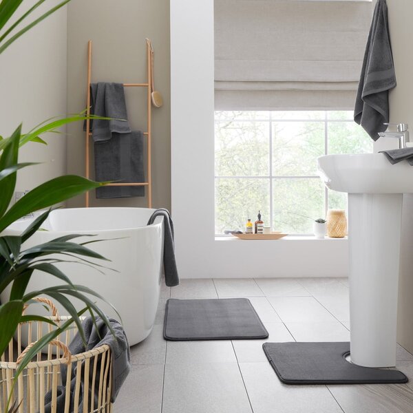 Asciugamano tipo terry grigio scuro in cotone 70x120 cm Anti-Bacterial – Catherine Lansfield