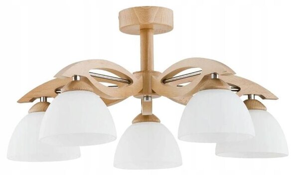 Lampada a sospensione ARROW bianca-cromata 5xE27x15W in metallo, dimensioni: 22x65x65 cm, IP20, Alfa