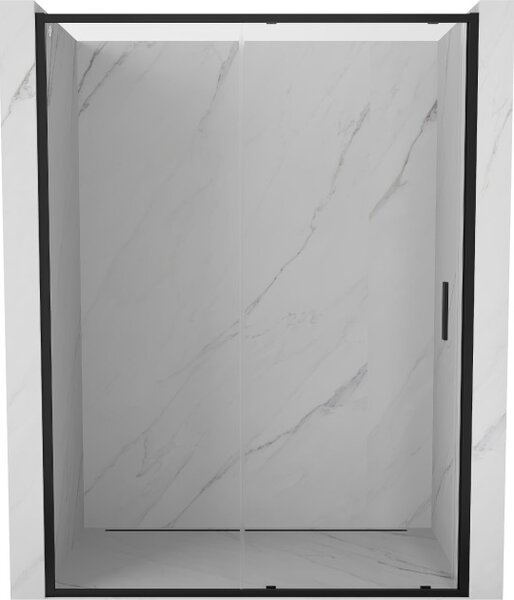 Mexen Exo porta doccia scorrevole 130 cm, trasparente, nero - 8151-130-000-70-00
